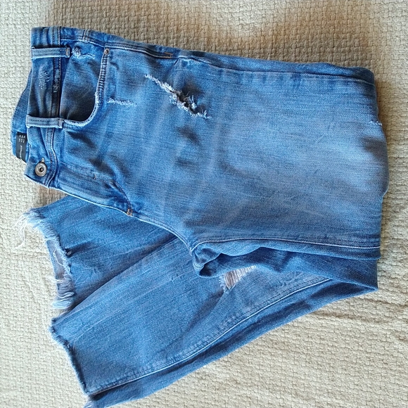 Zara high rise straight crop leg distressed jeans size 4 - Picture 13 of 14